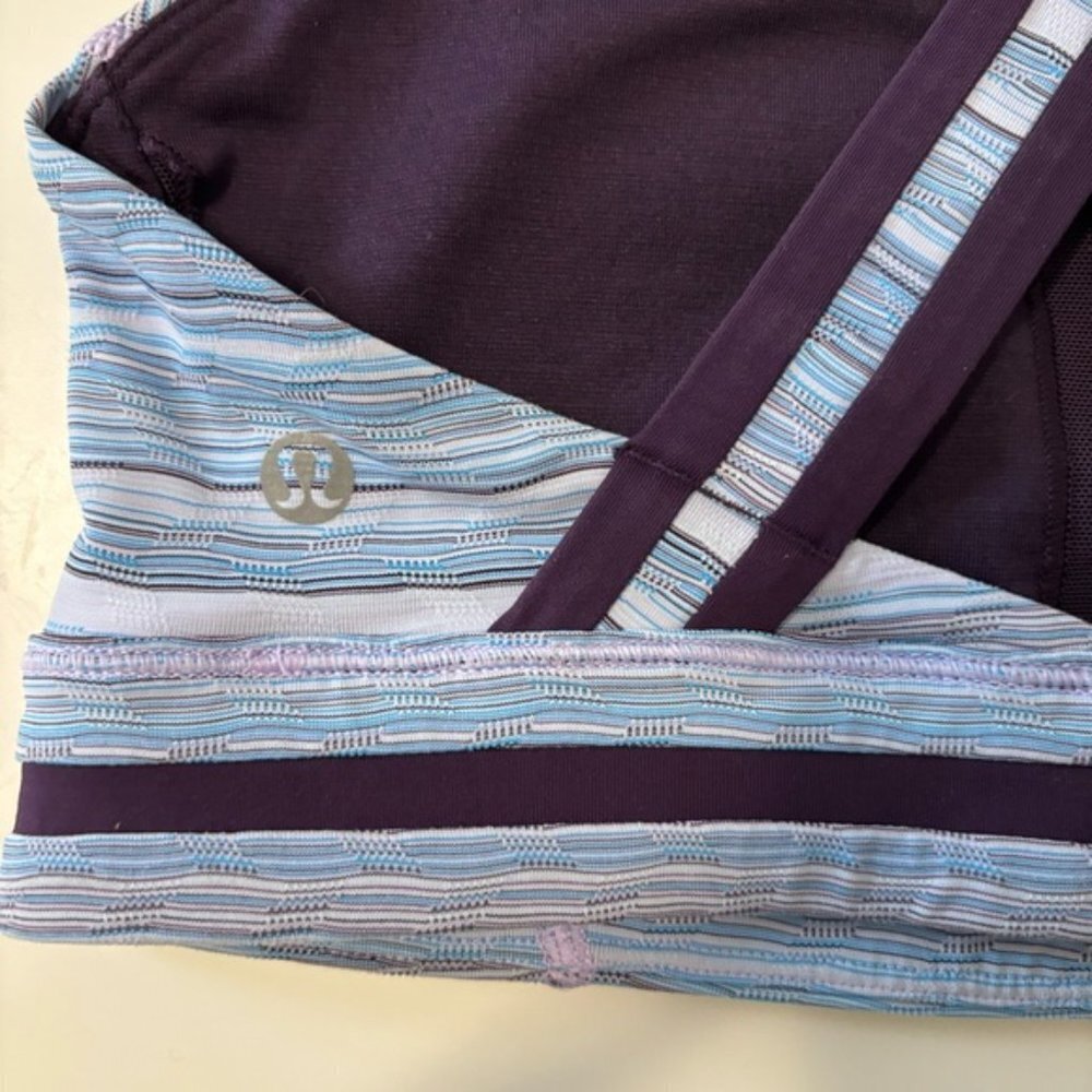 Lululemon Rack Pack Sports Bra Wave Twist Lilac Caspian Blue / Deep Zinfandel - Picture 10 of 12